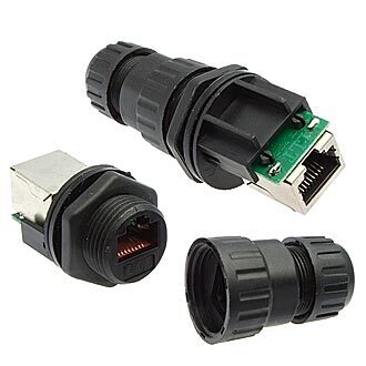 Разъем SZC-19-RJ45 ip68 проходной RJ45 2 х 8P8C UTP/ FTP герметичный